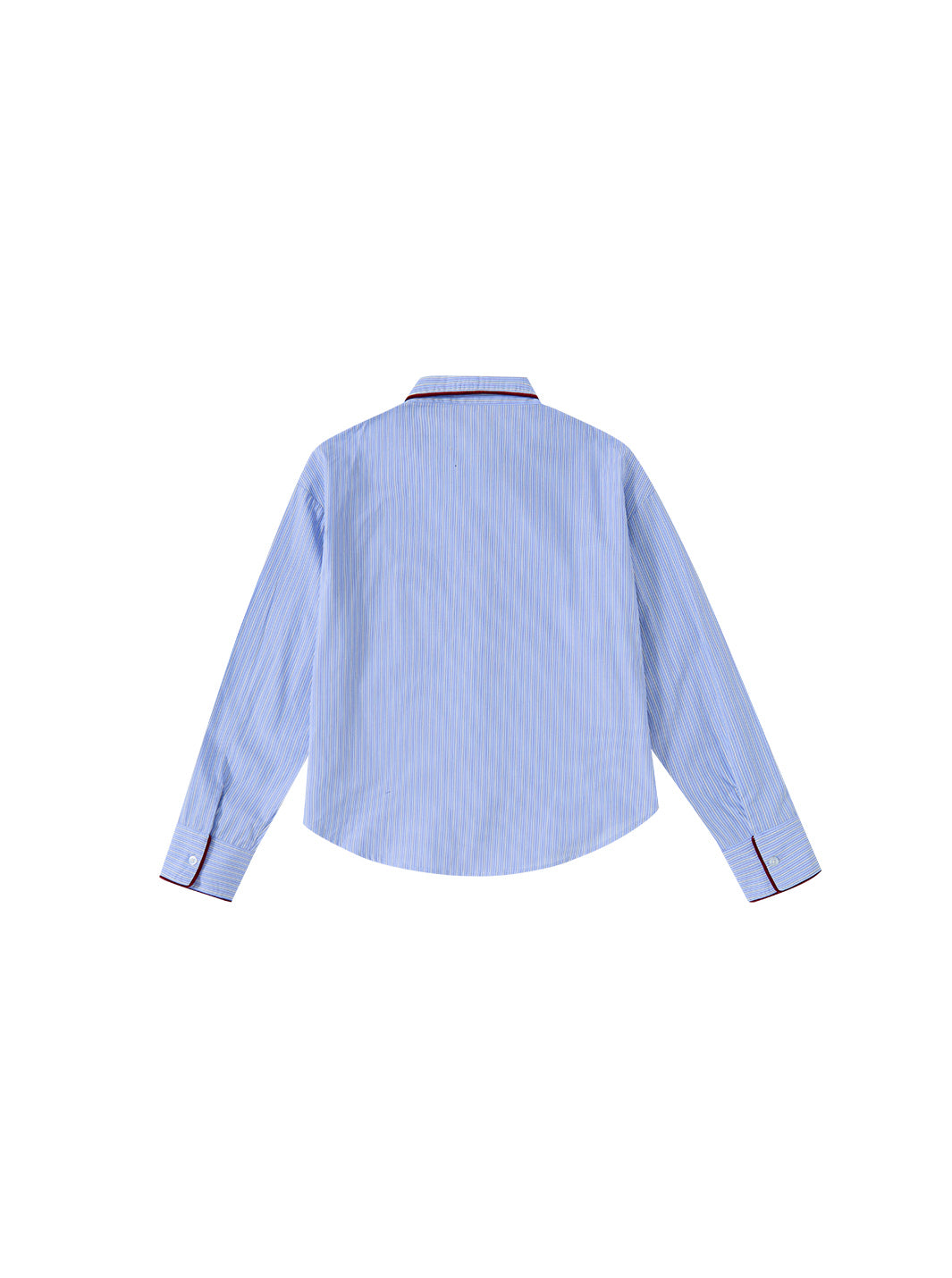 VELVET TRIM PINSTRIPED SHIRT