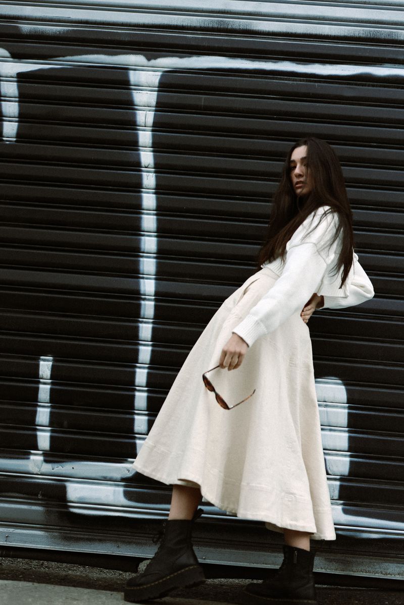 The White Denim Skirt