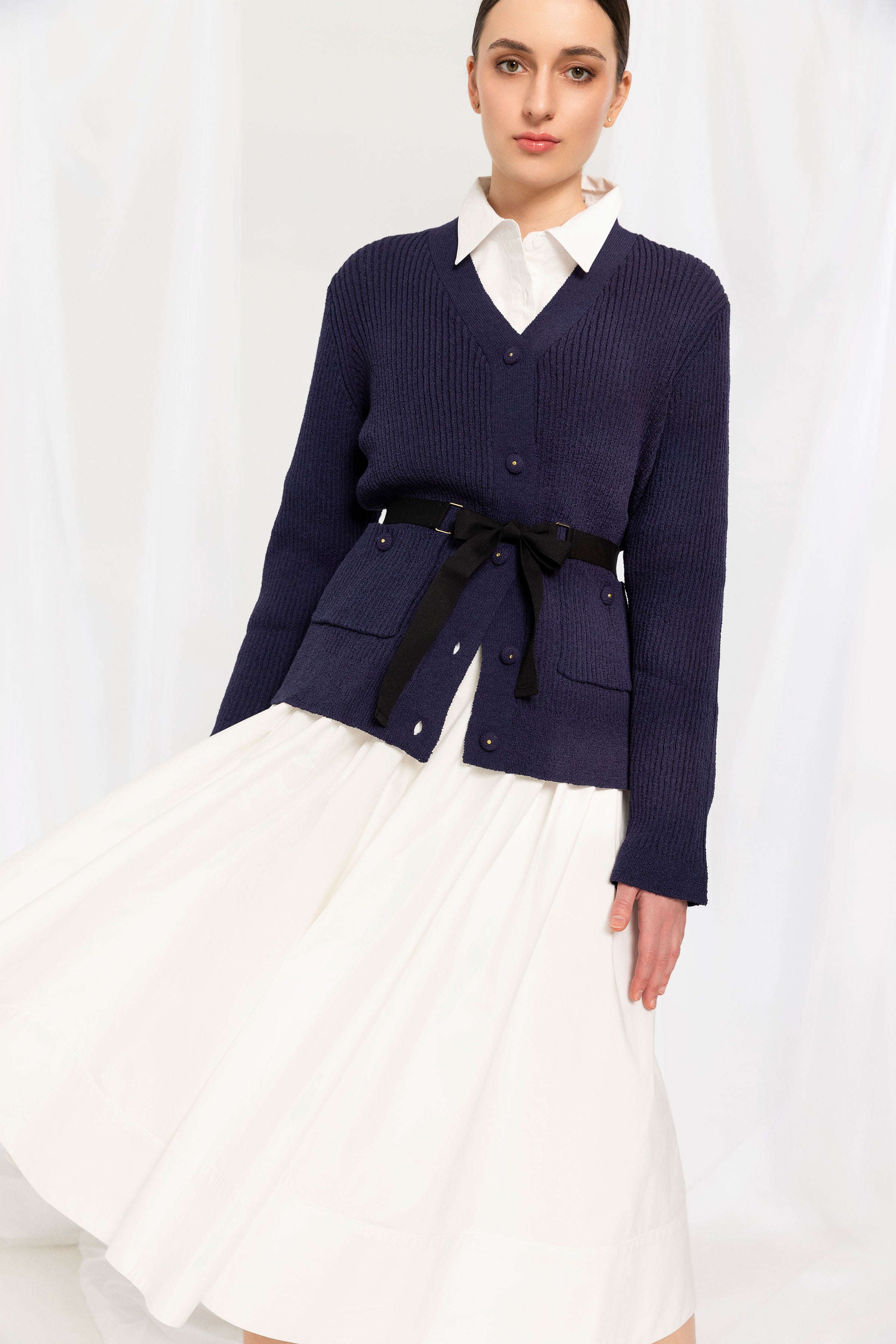 Belted Knit Sweater