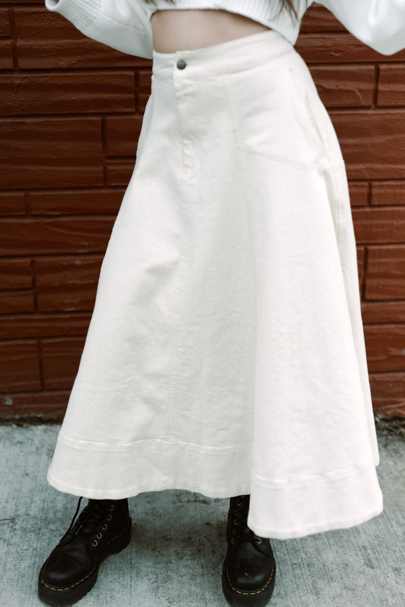 The White Denim Skirt