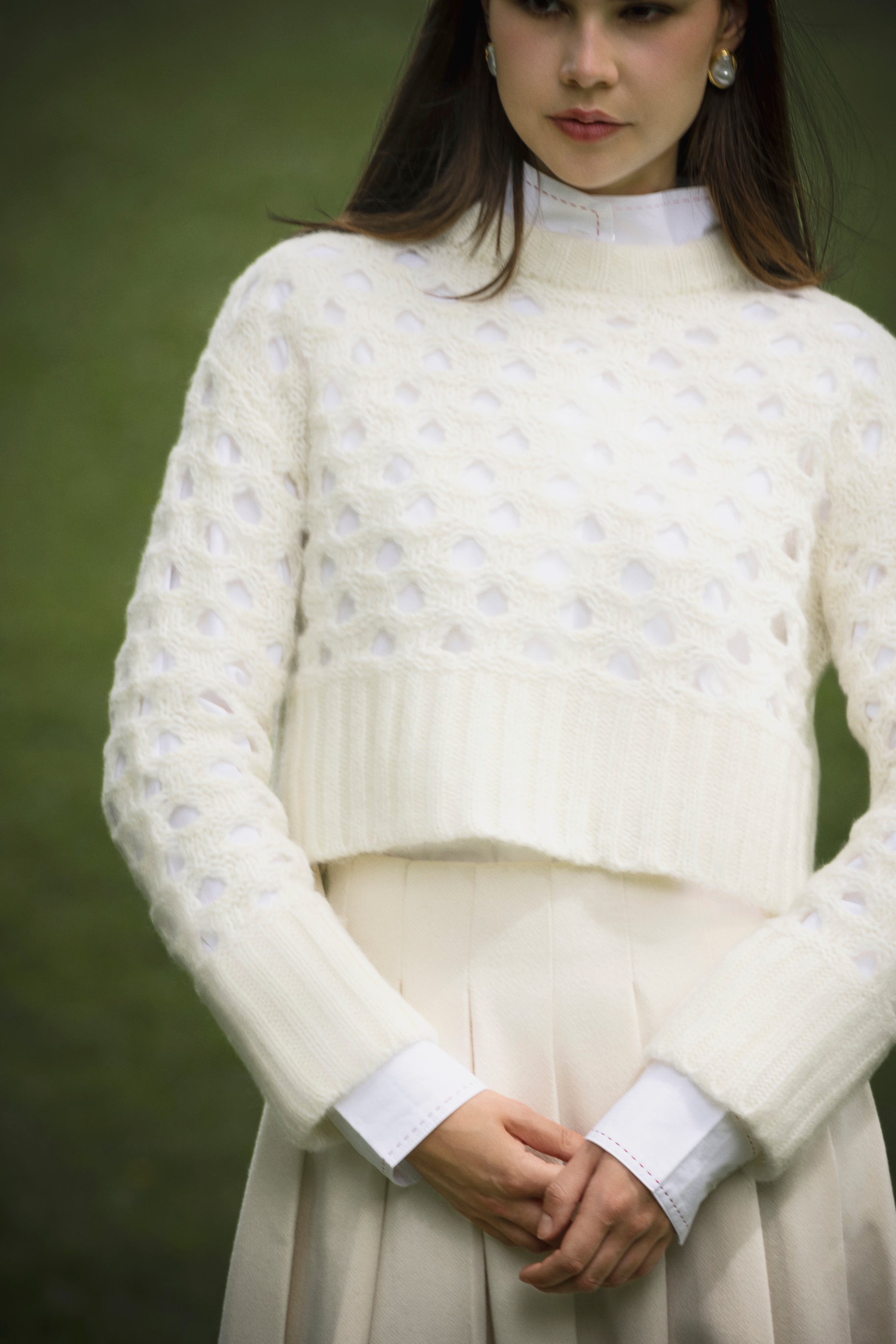 OPEN KNIT MOHAIR SWEATER