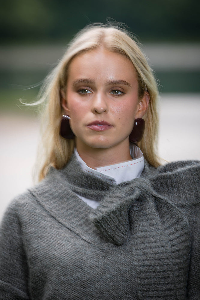 SCARF NECK SWEATER