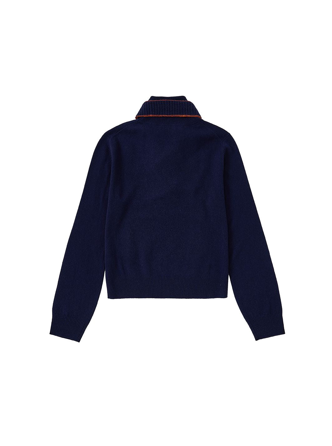 CONTRAST TIE CASHMERE SWEATER