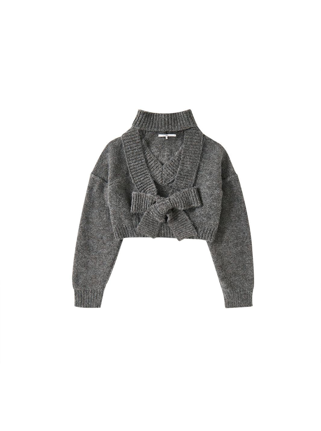 SCARF NECK SWEATER